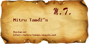 Mitru Tamás névjegykártya